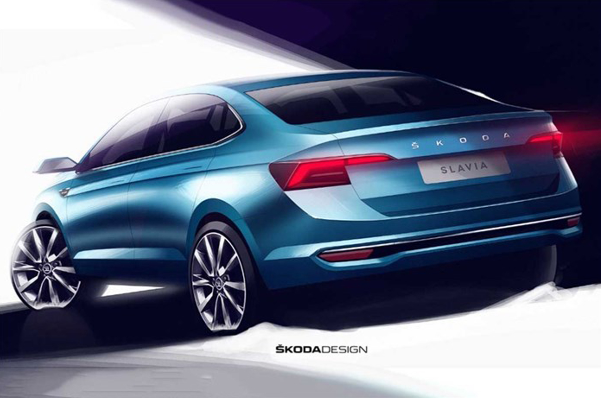Skoda Slavia's interior previewed through design sketches - Image 3